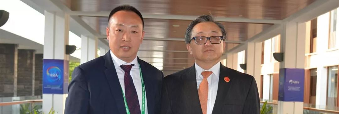 操少妇的B联合国副秘书长刘振民和赵章栓会长在博鳌亚洲论坛亲切交"